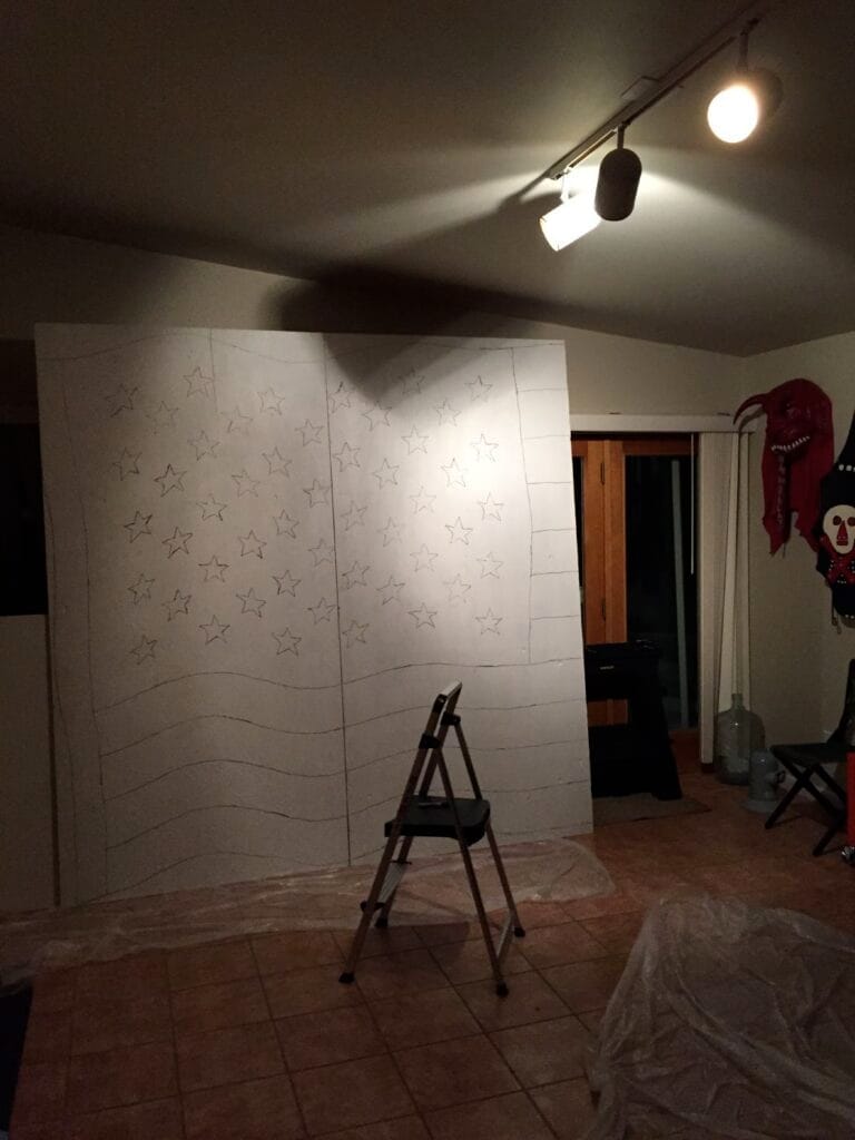 first two panels are sketched out