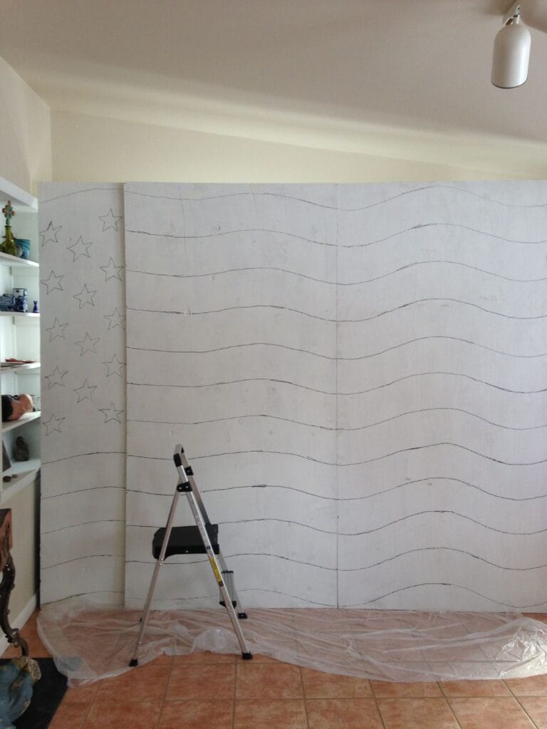 panels three and four sketched out
