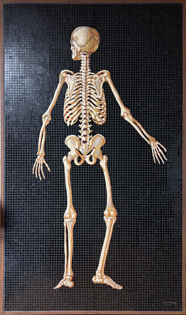 Marble mosaic of Table 44 of Eustachi's Tabulae anatomicae, 2020, by Rachael Que Vargas