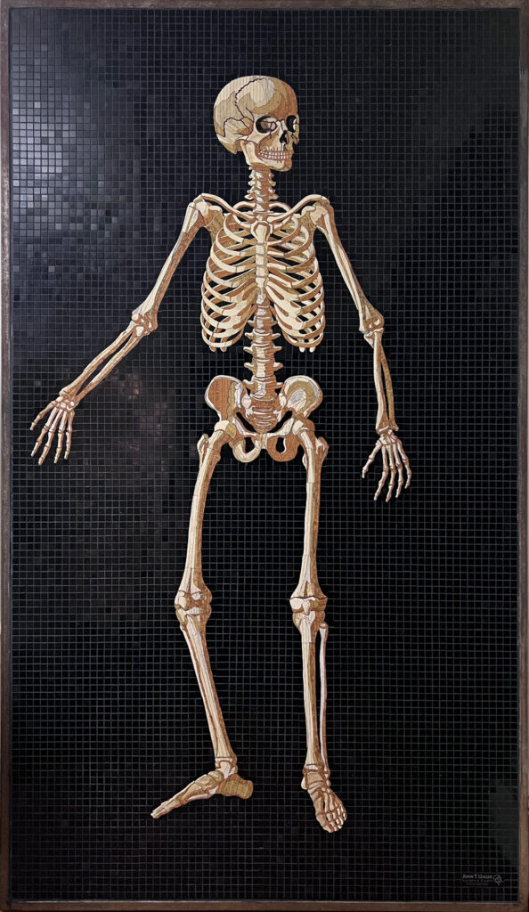 Marble mosaic of Table 43 of Eustachi's Tabulae anatomicae, 2020, by Rachael Que Vargas