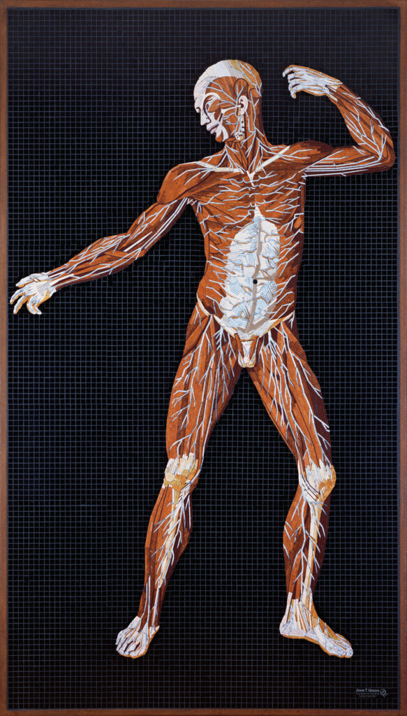 Marble mosaic of Table 21 of Eustachi's Tabulae anatomicae, 2018, by Rachael Que Vargas