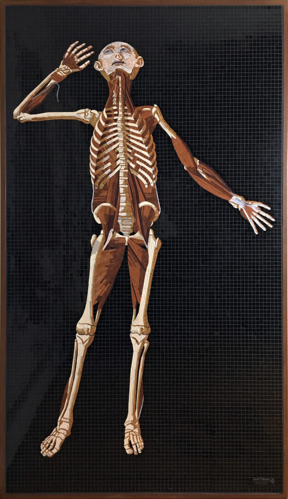 Marble mosaic of Table 38 of Eustachi's Tabulae anatomicae, 2019, by Rachael Que Vargas, from Anatomy Set in Stone